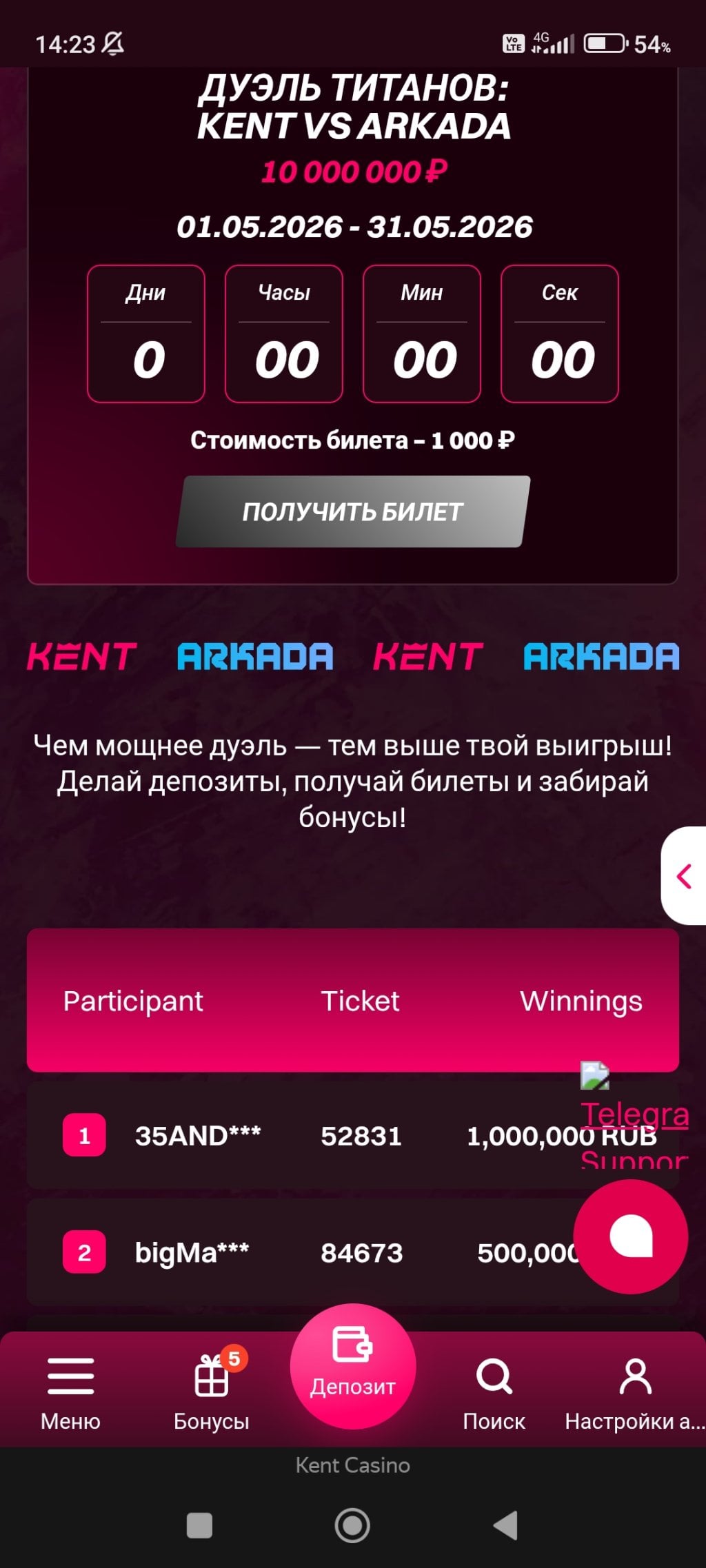 Kent Casino (Кент Казино) - Обман с лотереей от ЛОХОТРОНА Кент и аркада)
